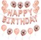 30pcs Pink Rose Gold Birthday Decorations | 3D Mylar Happy Birthday Banner & Confetti Latex Balloons | Party Supplies for Girls, Kids & Women (Rose Gold)